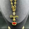 Luo Men/women Vintage Exaggerate 3D Face Necklace Red Lips Nose Eye Pendant - Image 3