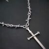 SMALL WIRED BRAMBLES SWORD NECKLACE - Image 4