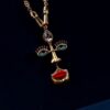 Luo Men/women Vintage Exaggerate 3D Face Necklace Red Lips Nose Eye Pendant - Image 2