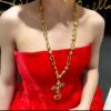 Luo Men/women Vintage Exaggerate 3D Face Necklace Red Lips Nose Eye Pendant - Image 11