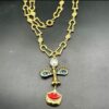 Luo Men/women Vintage Exaggerate 3D Face Necklace Red Lips Nose Eye Pendant - Image 7